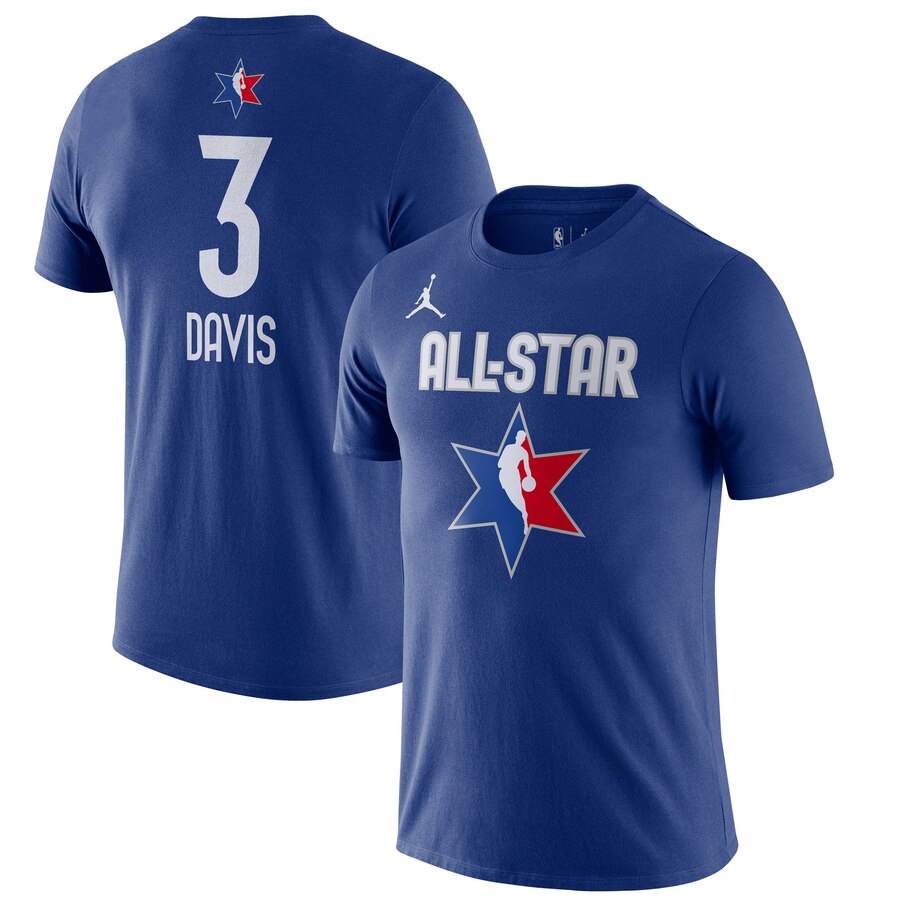 Men Anthony Davis Jordan Brand 2020 NBA AllStar Game Name & Number Player TShirt Blue